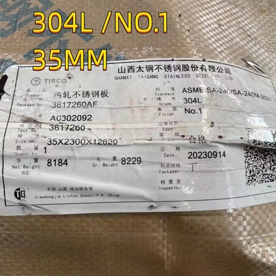 ASTM A240 304L Edelstahlplatte 40 mm Dicke 1000 mm Breite und 2600 mm Länge