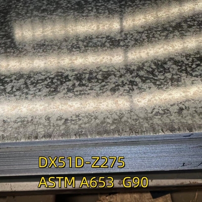 Material DX51D-Z275 ASTM A653 G90 Verzinktes Stahlblech 3.0x1250*2500MM Null Spangel