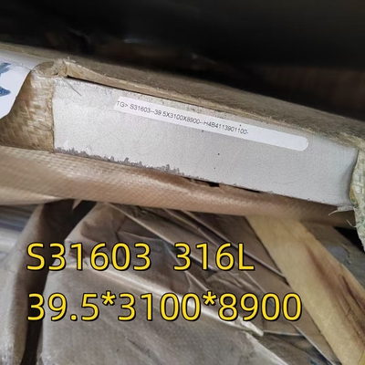 DIN1.4404 Standard Warmgewalzte AISI 316L Edelstahlplatte 40*3100*8900MM SGS-Zertifizierung
