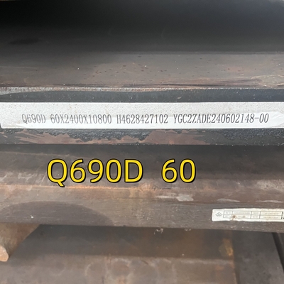 Hochfeste warmgewalzte Stahlplatte aus Legierung EN 10025 Q690D Q690E S690Q S690QL 60*2500mm