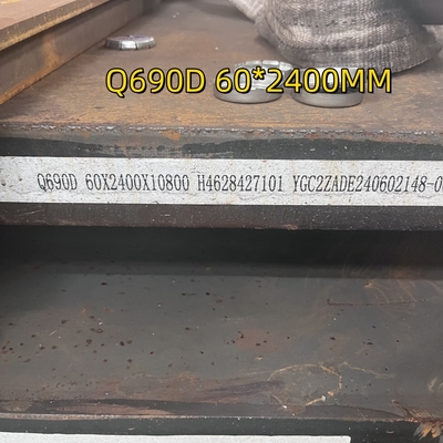 Hochfeste warmgewalzte Stahlplatte aus Legierung EN 10025 Q690D Q690E S690Q S690QL 60*2500mm