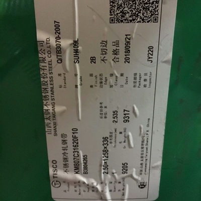 JIS G4312 SUH409L AISI 409L 1.4509 Edelstahlblech 2 mm für Abgasleitungen 2D