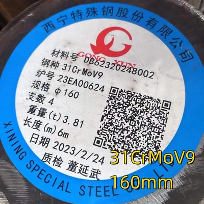 Runde Stange aus nitriertem Stahl D 470 mm Material 1.8519 31crmov9 Qt geschmiedetem Stahl