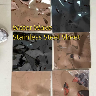 SUS304 Wassersplitter Stahlblech Gold Mittelgroßmuster 0,8*1220x2440mm
