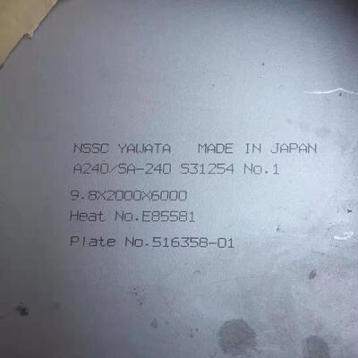 S31254 254 SMO Warmgewalzte Edelstahlplatte F44 SA240 UNS S31254 Platte 3,0*1219*2438mm