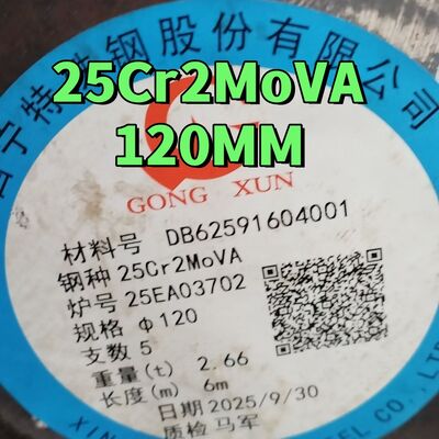 25Cr2MoVA Legierungsstahl Rundstab 120mm Durchmesser 6000mm Länge Warmgewalzter Hitzebeständiger Stahl für Hochtemperatur-Schrauben