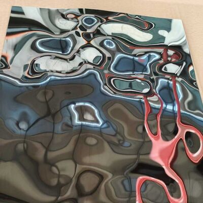 304 Stainless Steel Water Ripple Sheet Mirror Finished Decorative Wall Panel 1219x2438mm