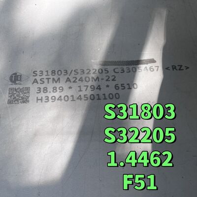 ASTM A182 F51 Edelstahlplatte 38*1220*2440mm S31803 1.4462 Duplex Stahlplatte